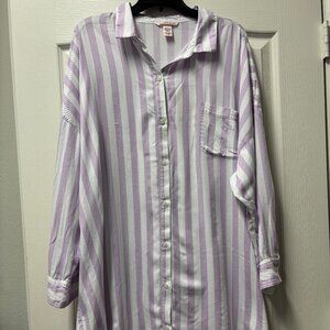 VICTORIA’S SECRET Women's Lilac Pink Long Sleeve Pajama Gown, XXL